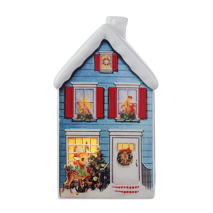 9 in. Vintage Ceramic Village - Blue House - Mr. Christmas