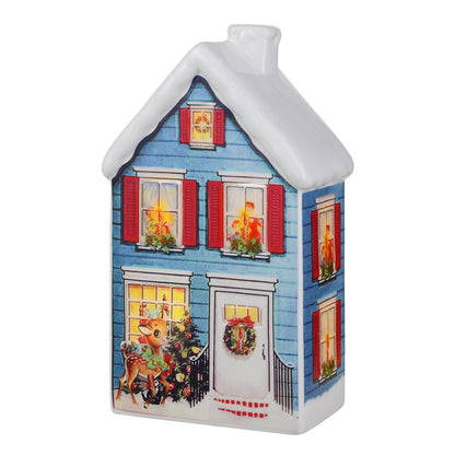 9 in. Vintage Ceramic Village - Blue House - Mr. Christmas