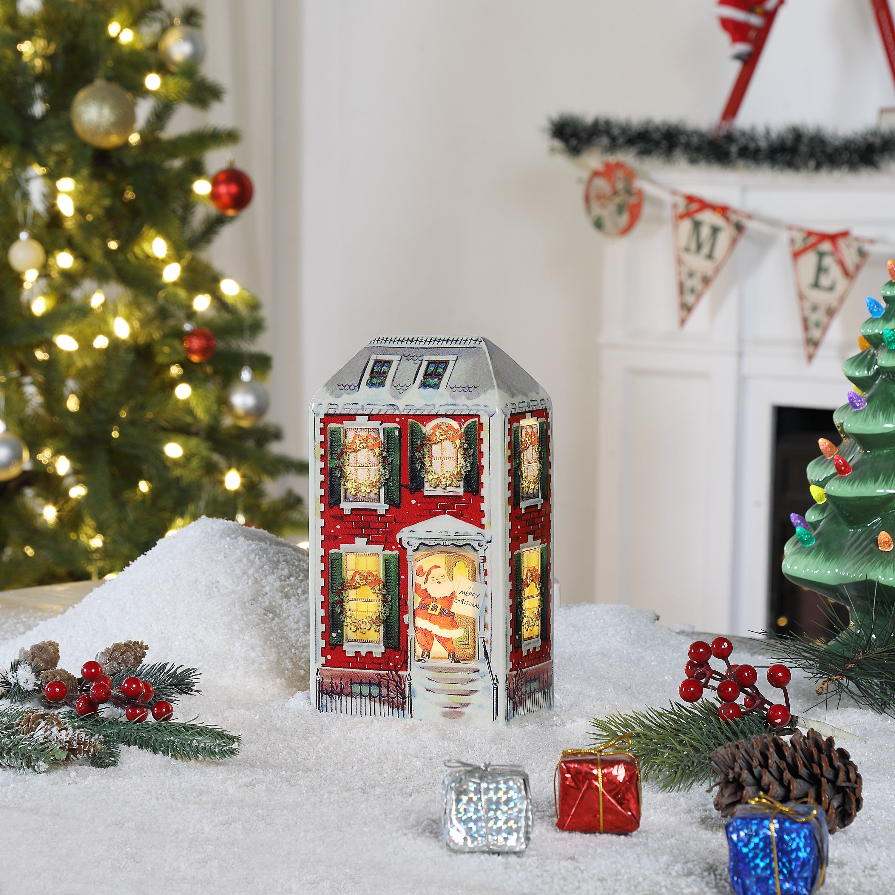 9 in. Vintage Ceramic Village - Red House - Mr. Christmas
