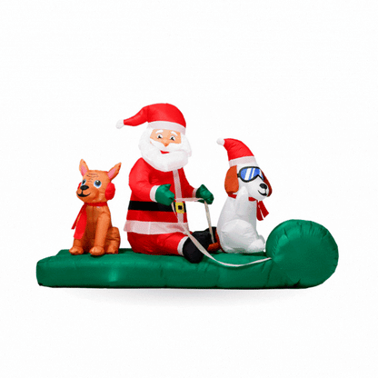 8 ft. Outdoor Lit Inflatable - Santa's Dog Sled