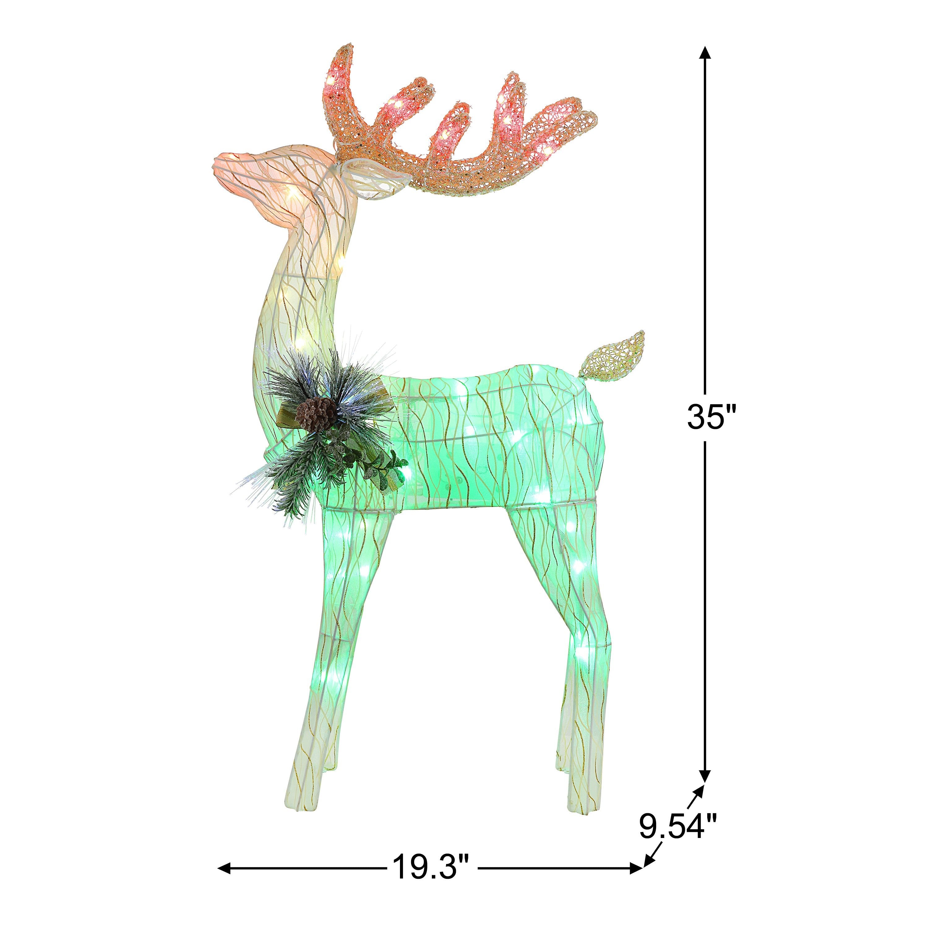 3 ft. Outdoor Animated Fiber-Optic Reindeer - Thumbnail 3