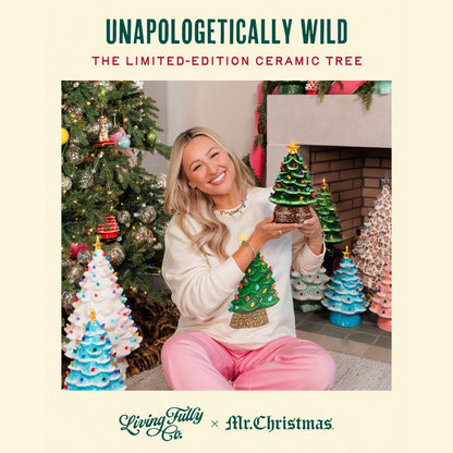 Living Fully x Mr. Christmas 8 in. Ceramic Leopard Tree - Mr. Christmas