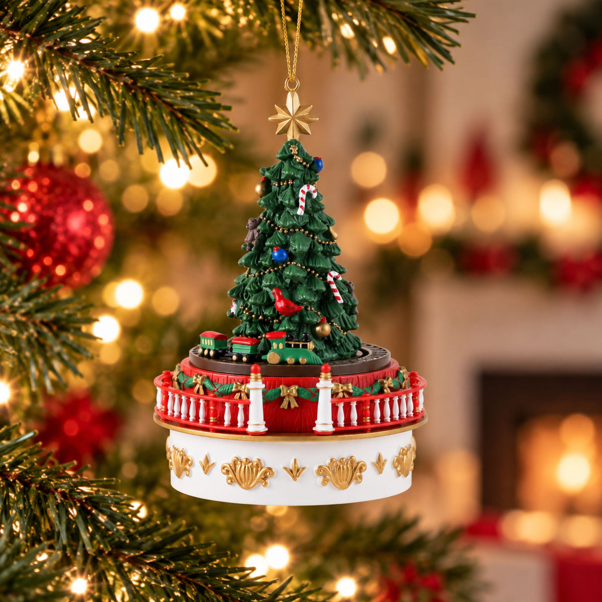 Mini Carnival Music Box - Tree with White Base - Mr. Christmas