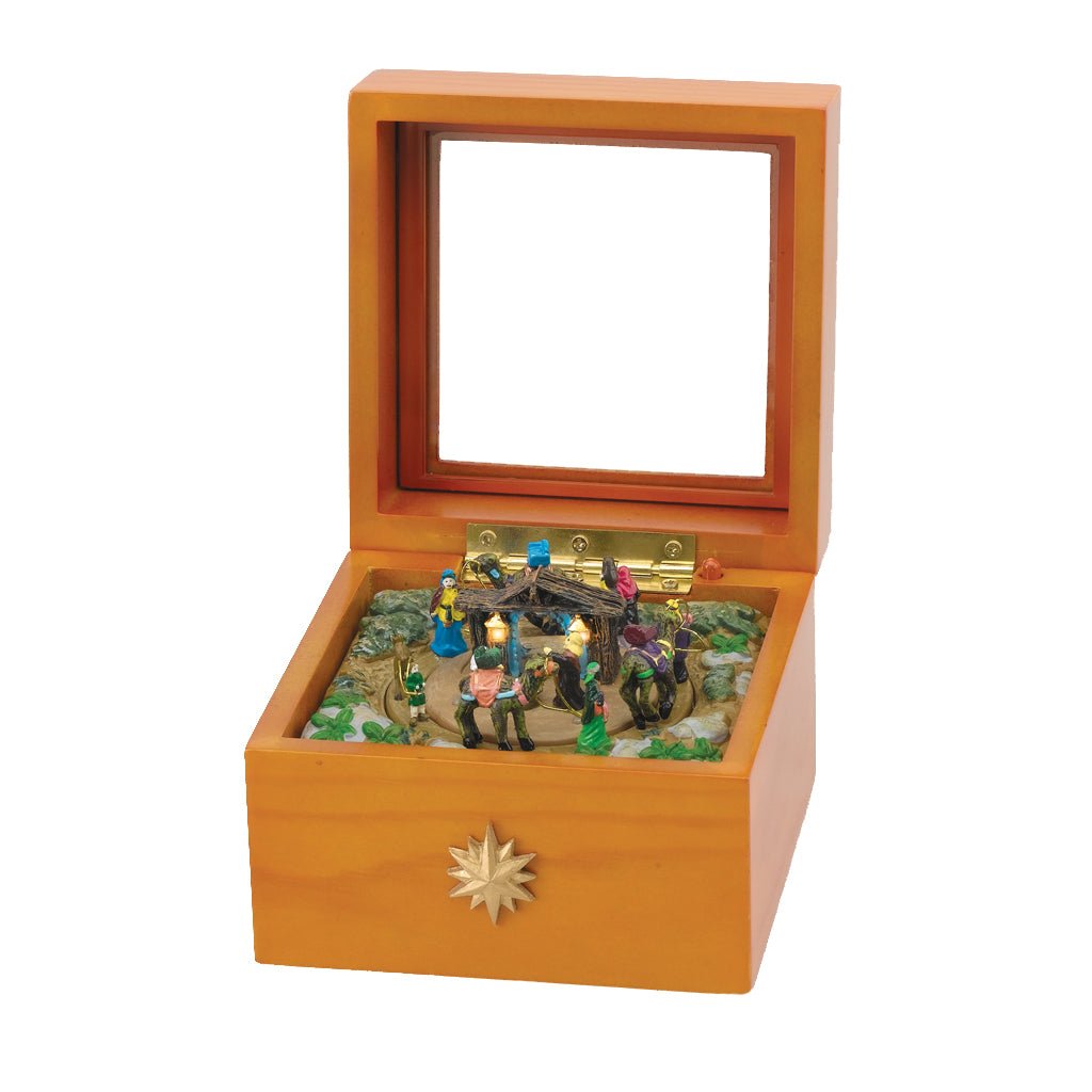 Mini Illuminated Nativity Music Box - Mr. Christmas