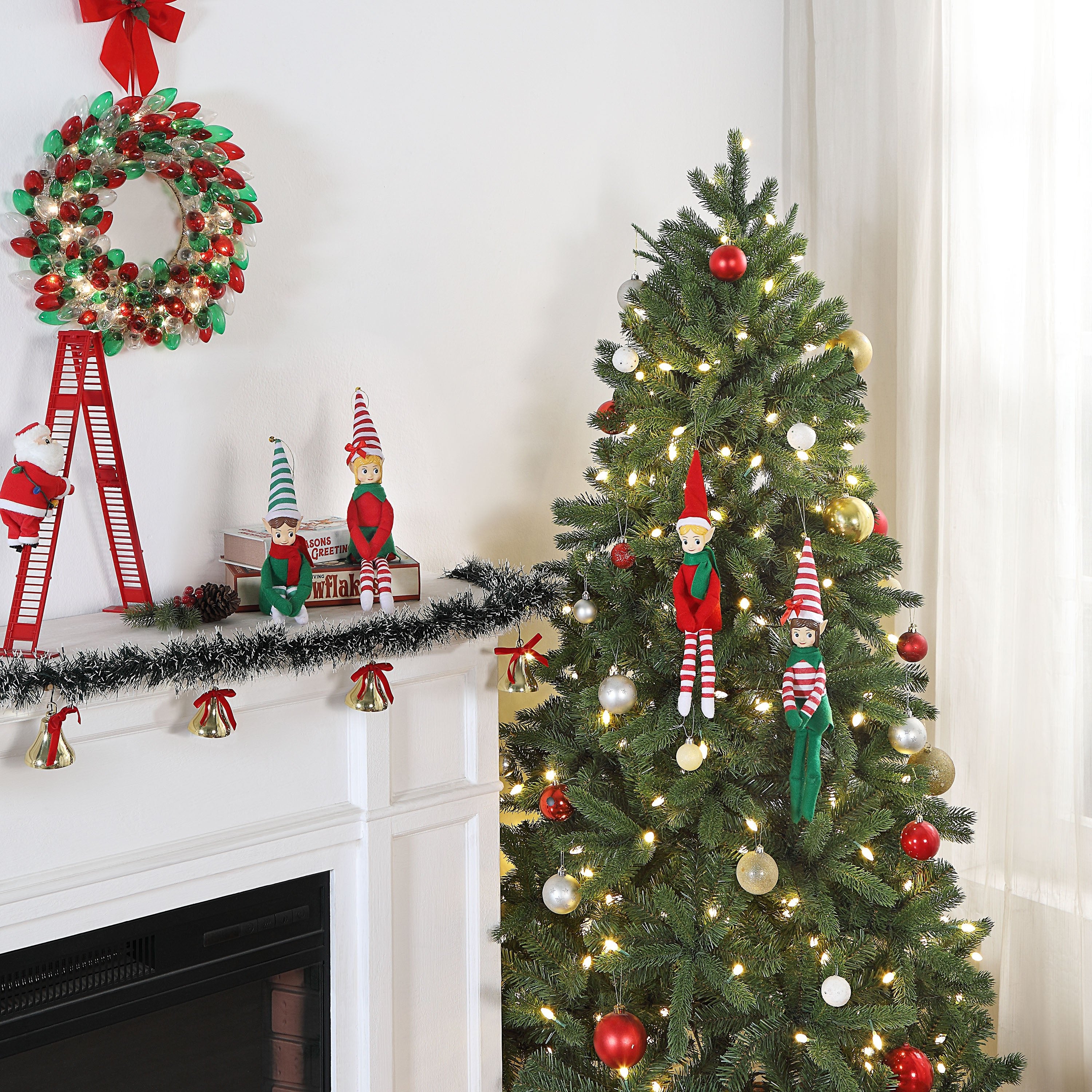 Mini Knee Hugger Elf Ornaments Assortment - Mr. Christmas