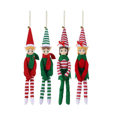 Mini Knee Hugger Elf Ornaments Assortment - Mr. Christmas