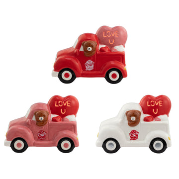 Miss Valentine Set of 3 Ceramic Miniature Trucks - Mr. Christmas