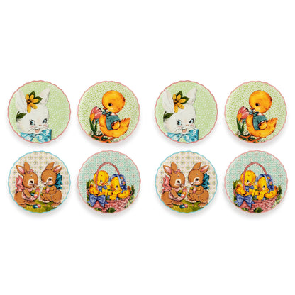 Mr. Cottontail 8 in. Ceramic Set of 8 Easter Plates - Mr. Christmas