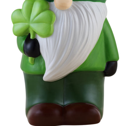 Mr. Lucky 10" Illuminated Ceramic Gnome - Mr. Christmas