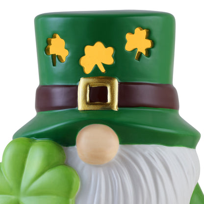 Mr. Lucky 10" Illuminated Ceramic Gnome - Mr. Christmas