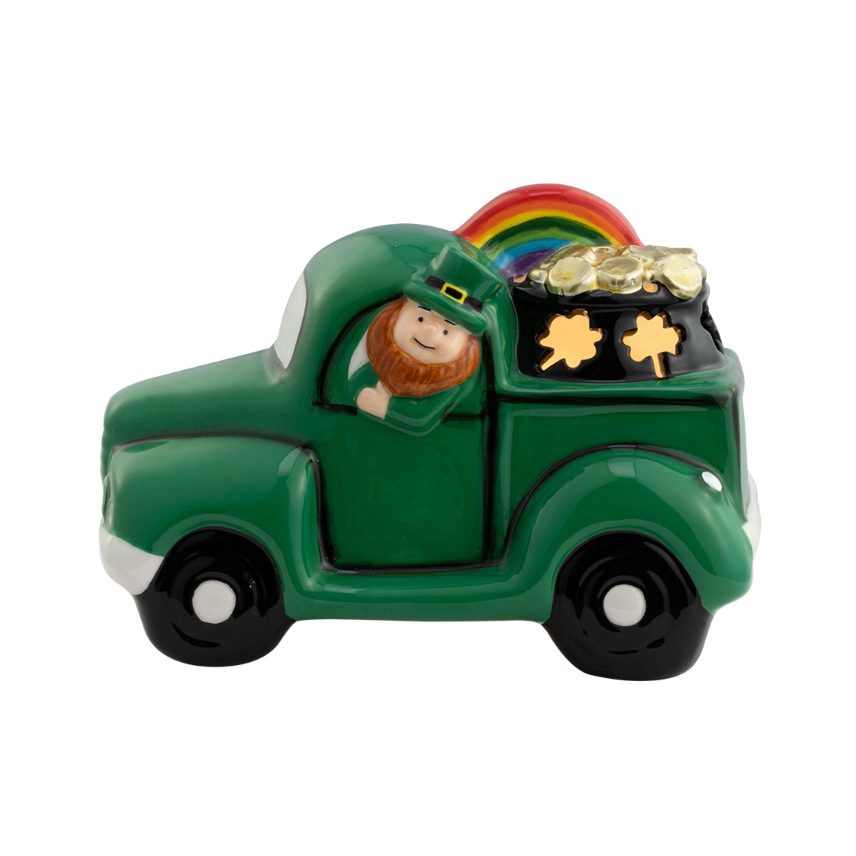 Mr. Lucky Saint Patrick's Day Decorations Mini Set of 3 Lit Nostalgic Pickup Trucks - Mr. Christmas