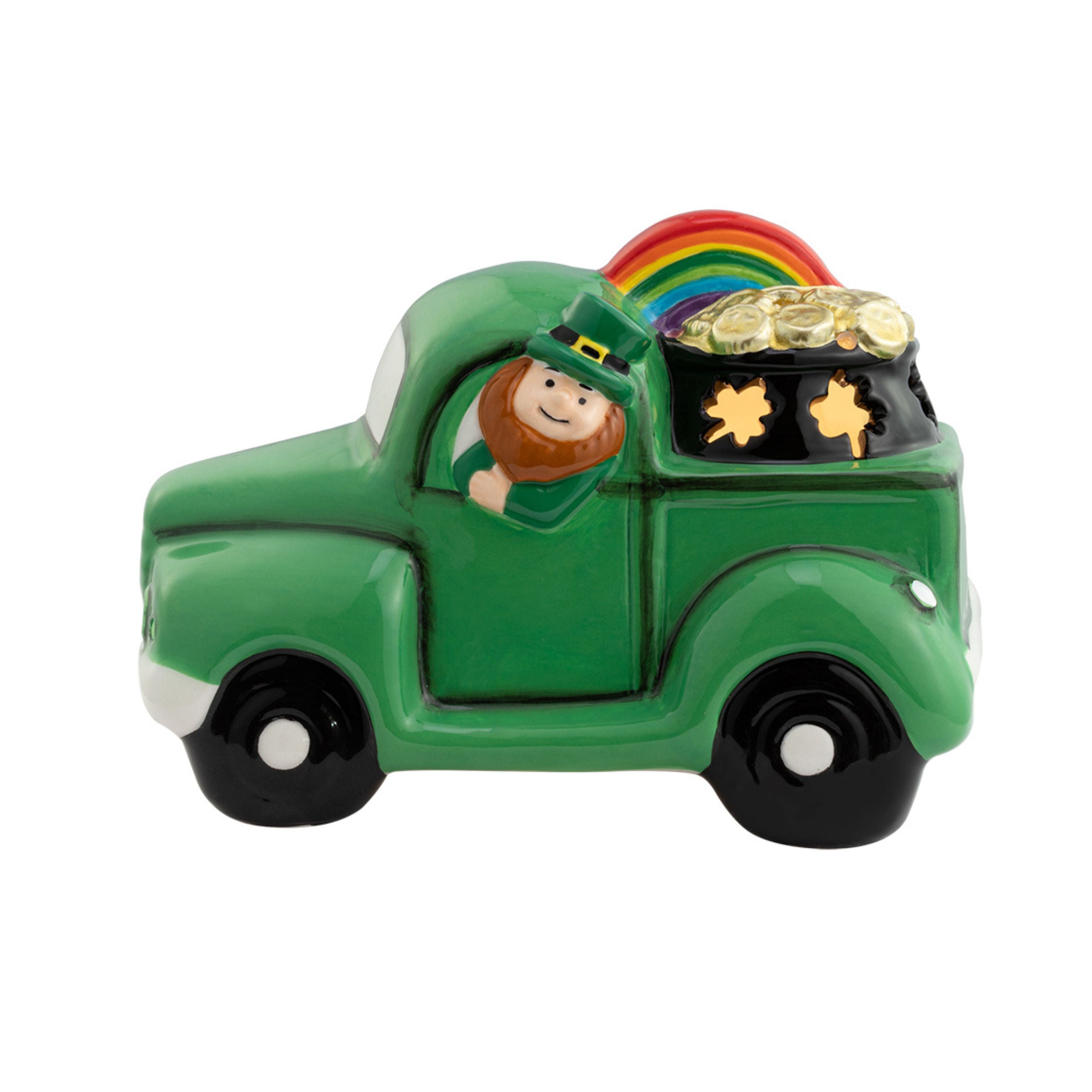 Mr. Lucky Saint Patrick's Day Decorations Mini Set of 3 Lit Nostalgic Pickup Trucks - Mr. Christmas