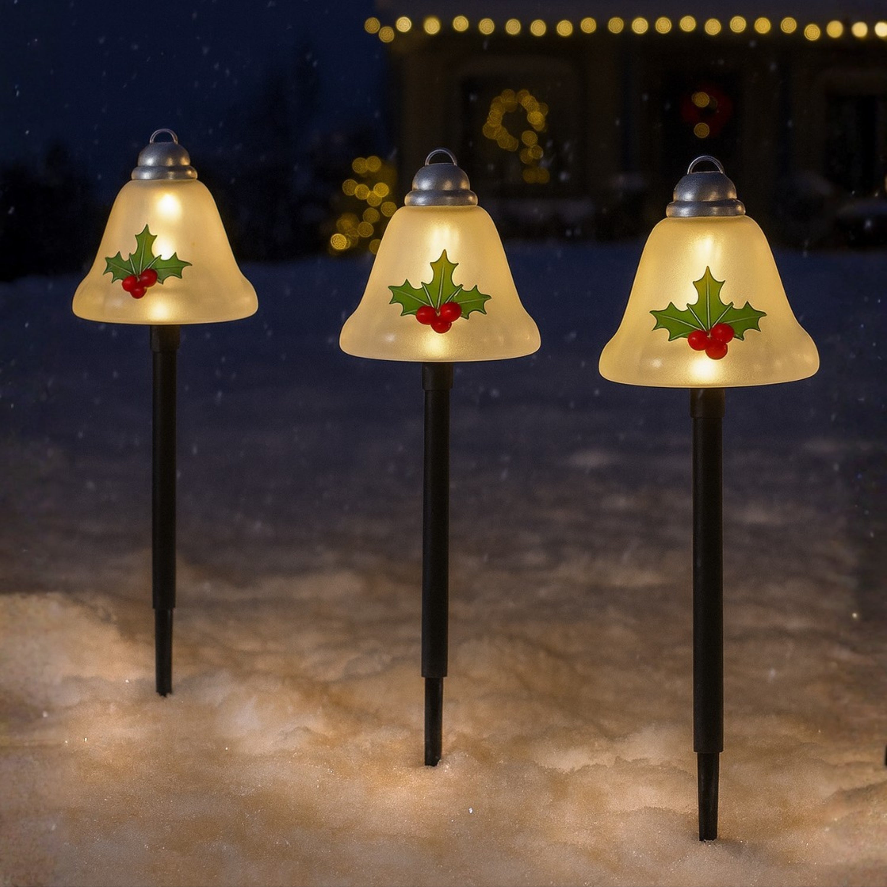 Musical Blow Mold Bell Pathway Lights - Mr. Christmas