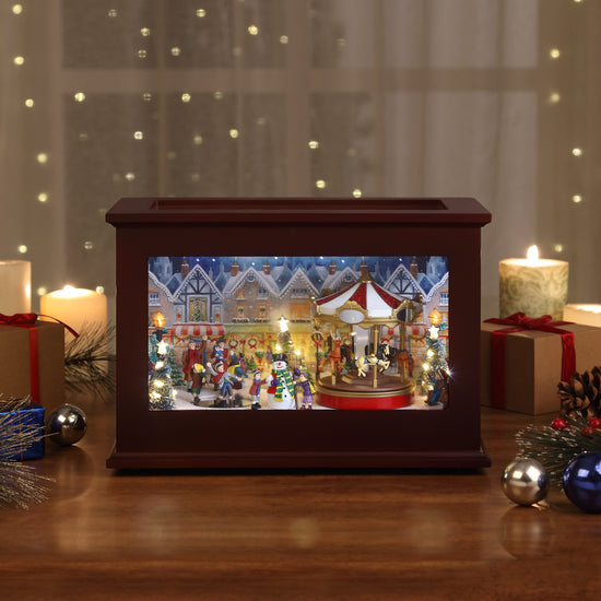 Personalized 13 in. Animated Heirloom Music Box - Mr. Christmas