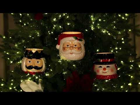 5" Nostalgic Ceramic Container - Santa Claus Video