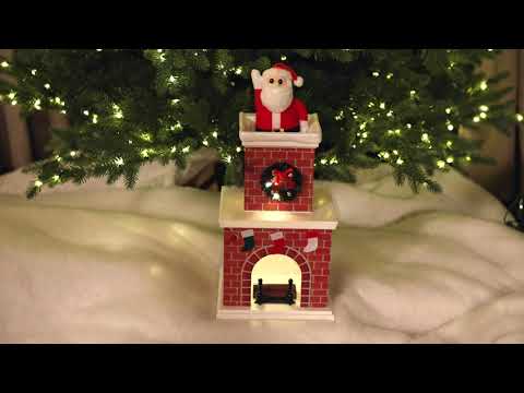16" Animated Santa in Chimney Video