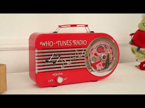 Load video: 10.5 in. Grinch Who-Tunes Radio - Red