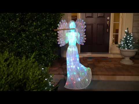 3' Outdoor Animated Fiber-Optic Angel Video