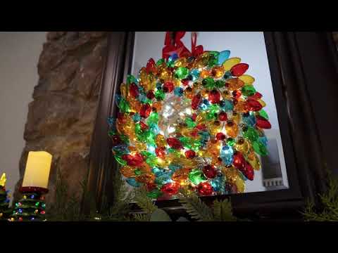 17" Retro C9 Bulb Wreath - Multi-Color