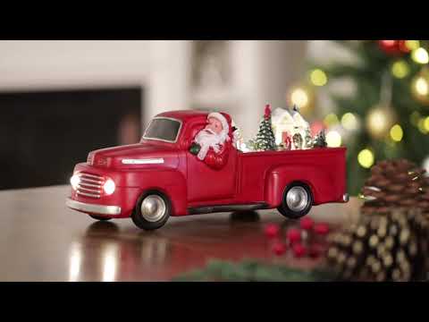 14" Animated Nostalgic Red Truck Video