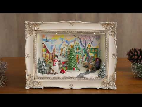 11" Animated Shadow Box - Village Close-Up View Video