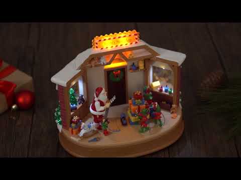 8" Animated & Musical Santa's Workshop video