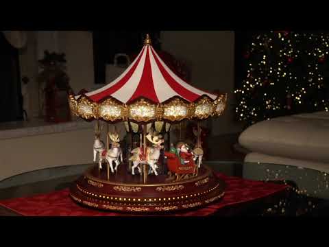 17" Deluxe Christmas Carousel Video