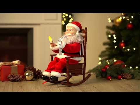 13.5" Animated & Musical Rocking Santa Video