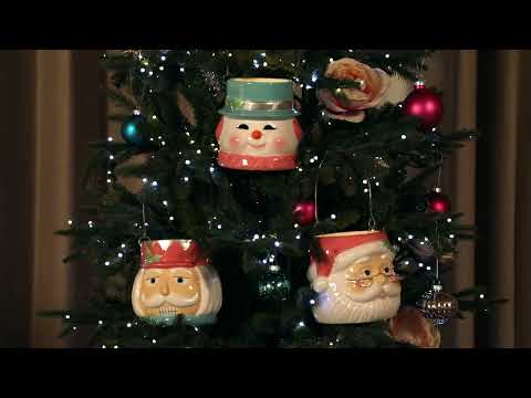 5" Nostalgic Ceramic Container - Pink Santa Claus Video