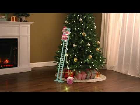 43" Animated Pastel Super Climbing Black Santa Video