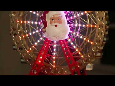 Load video: 15 in. Santa's Light Show Ferris Wheel Video Overview