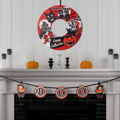 Retro Wreath and Garland Set - Mr. Christmas