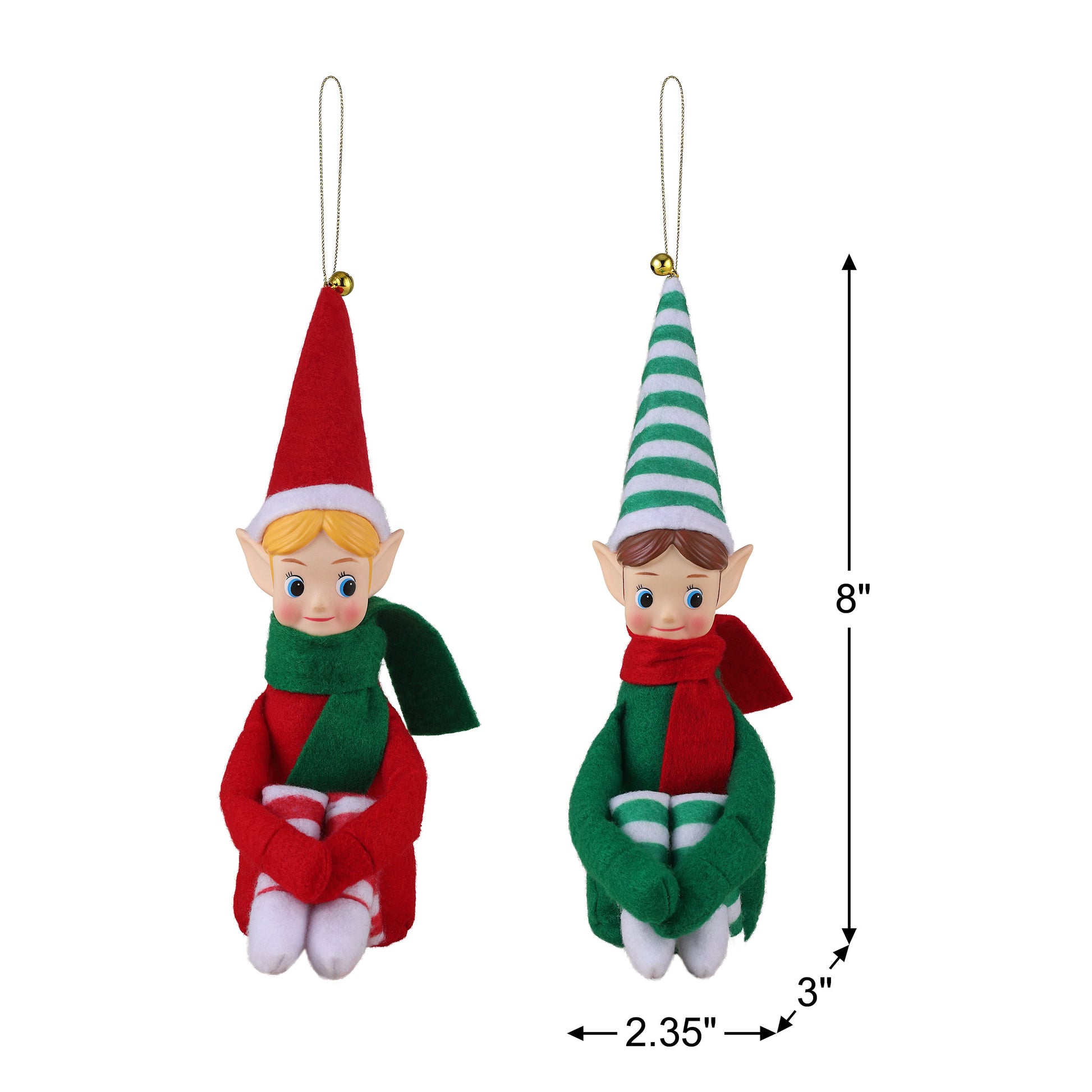 Set of 2 Recordable Knee Hugger Elves - Mr. Christmas