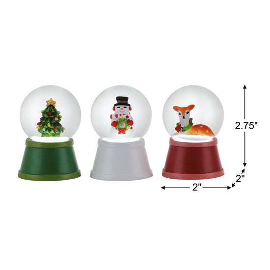 Set of 3 Mini Lit Snow Globes - Mr. Christmas