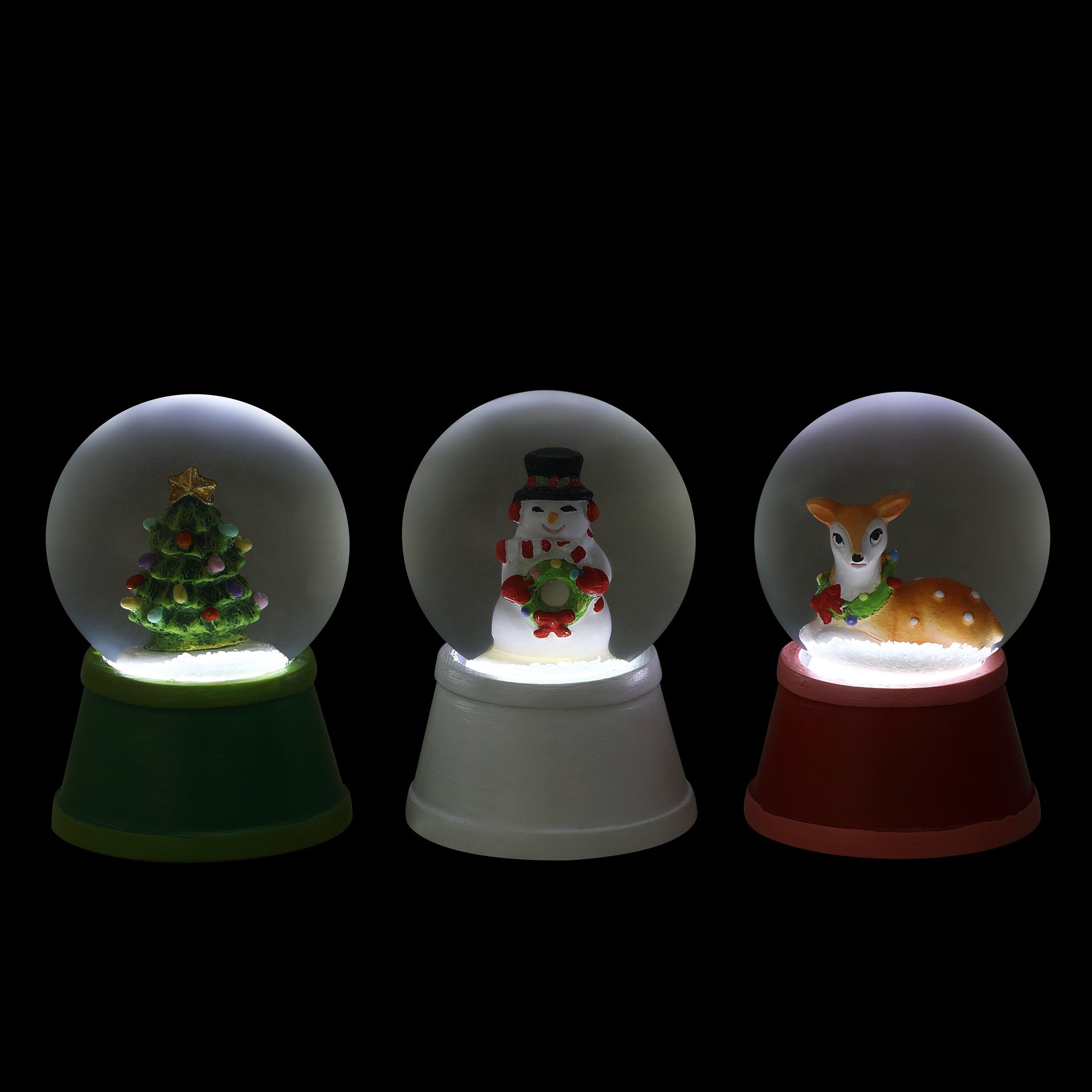 Set of 3 Mini Lit Snow Globes - Mr. Christmas