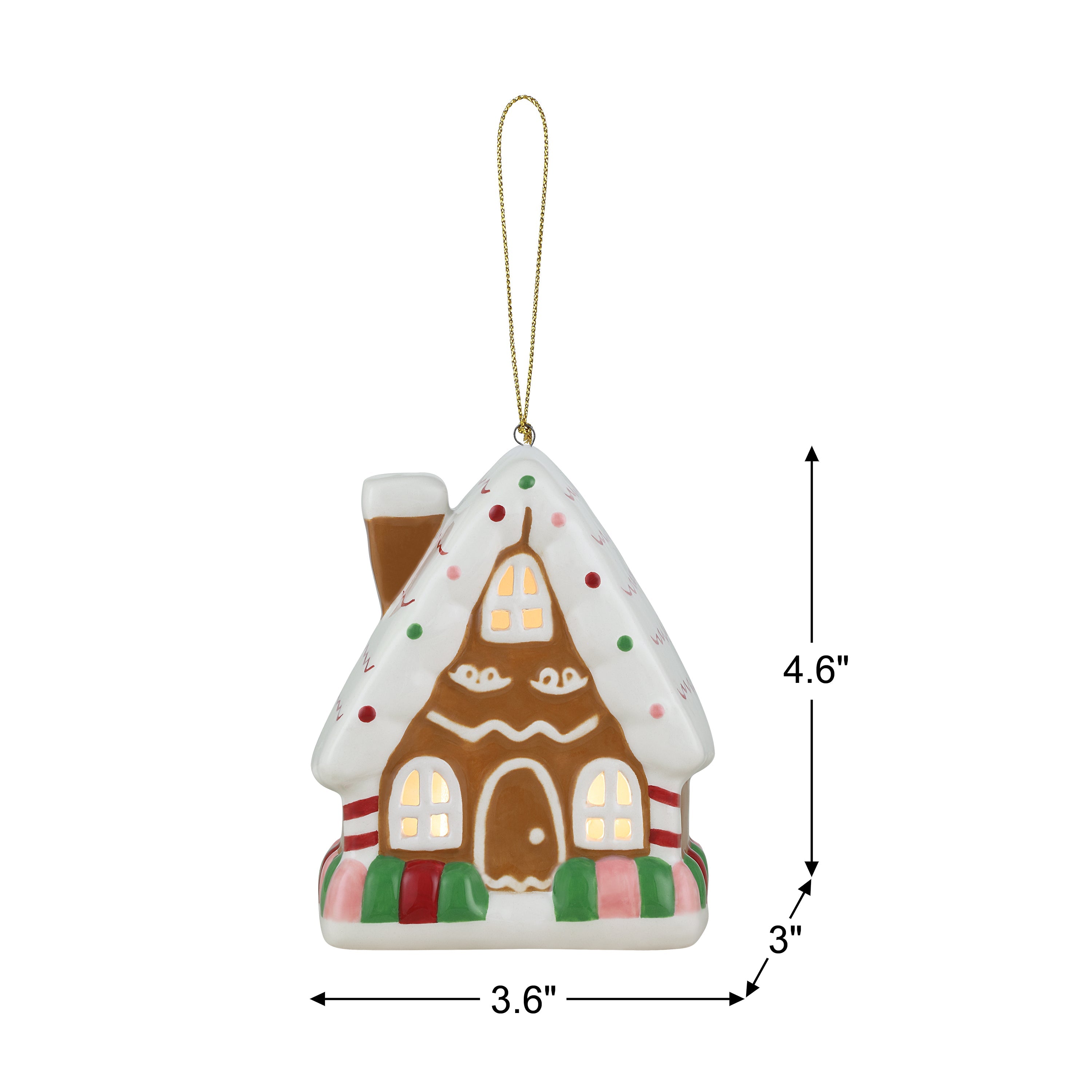 Set of 3 Nostalgic Ceramic Ornaments - Gingerbread House - Mr. Christmas