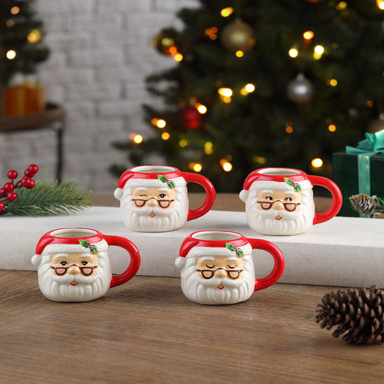 Set of 4 Espresso Mugs - Santa - Mr. Christmas