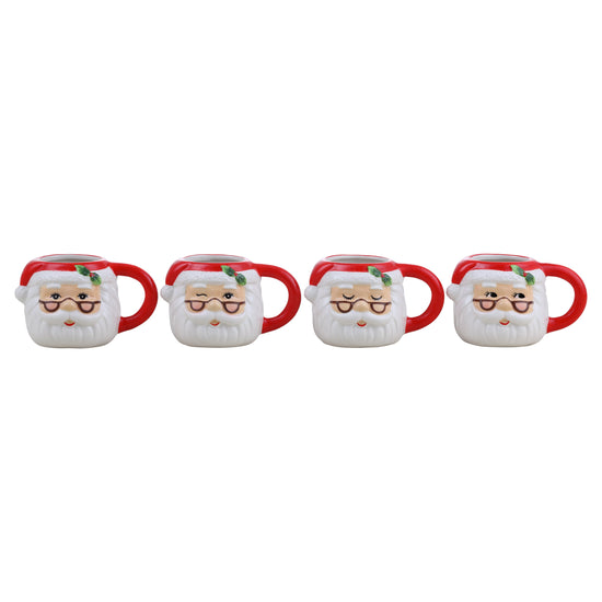 Set of 4 Espresso Mugs - Santa - Mr. Christmas