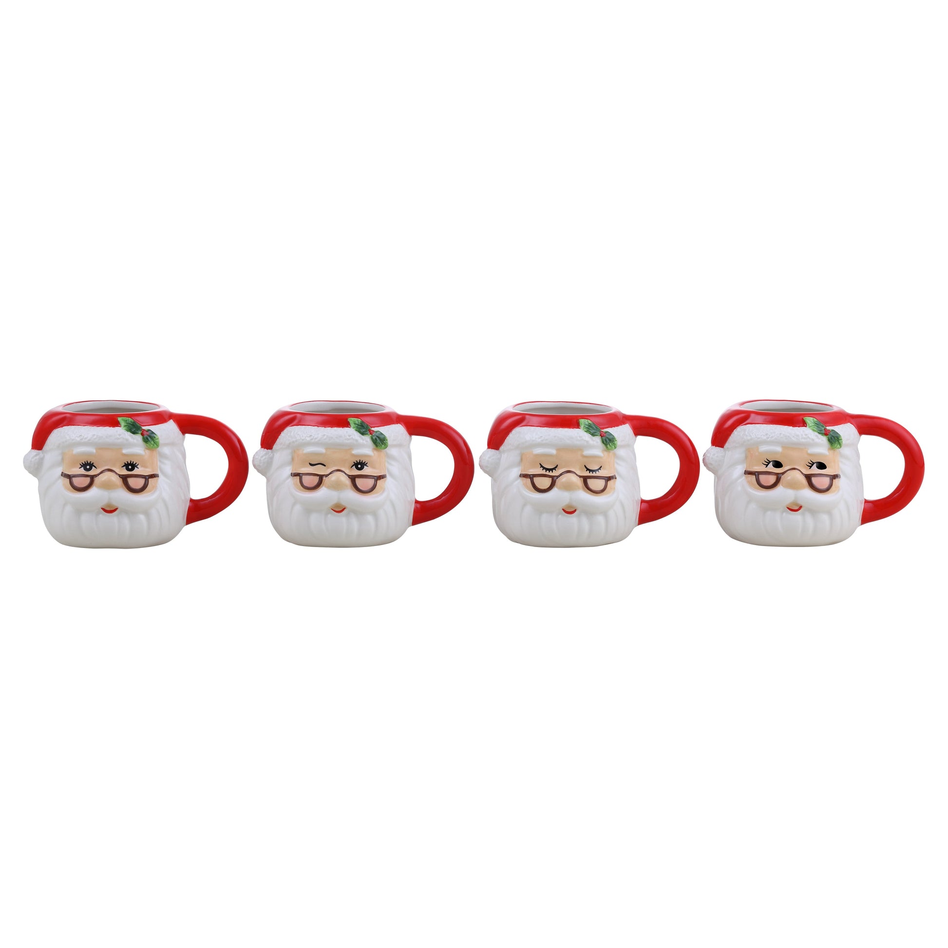 Set of 4 Espresso Mugs - Santa - Mr. Christmas