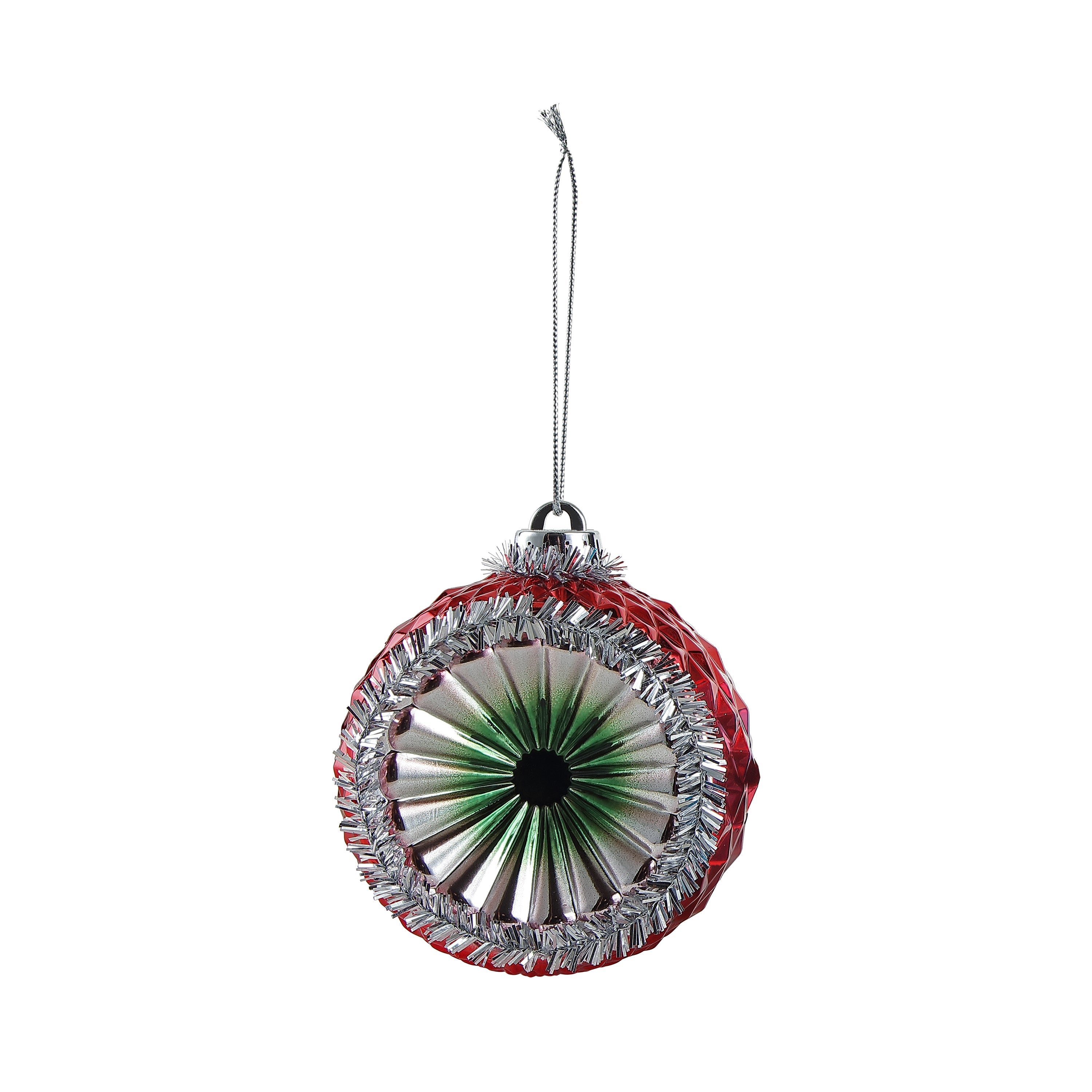 Set of 4 Reflective Ornaments with Tinsel - Mr. Christmas