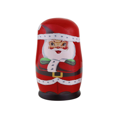 Set of 5 Nesting Wood Figures - Santa and North Pole Pals - Mr. Christmas