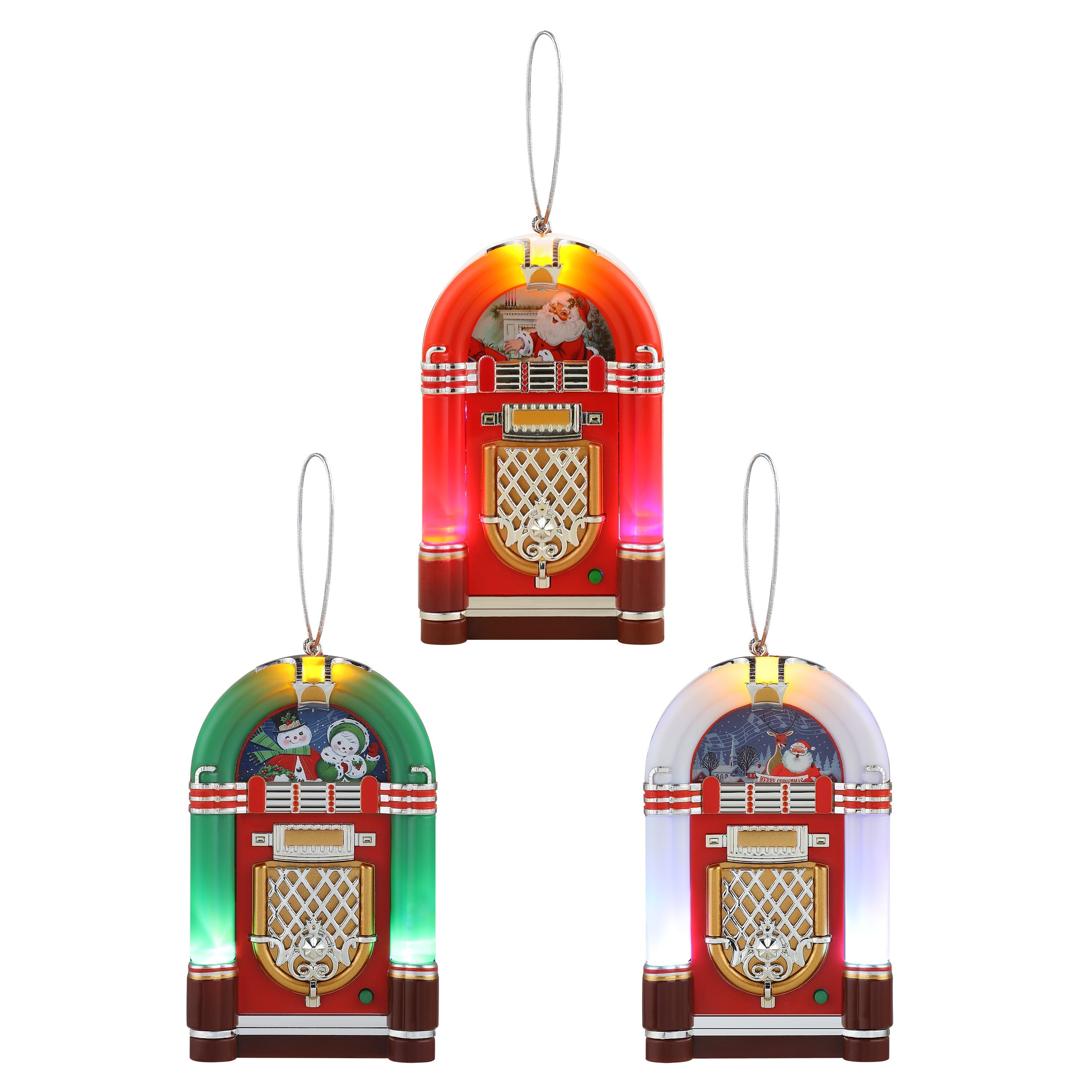 Vintage Musical Mini Jukebox Ornament Assortment - Set of 3 - Mr. Christmas