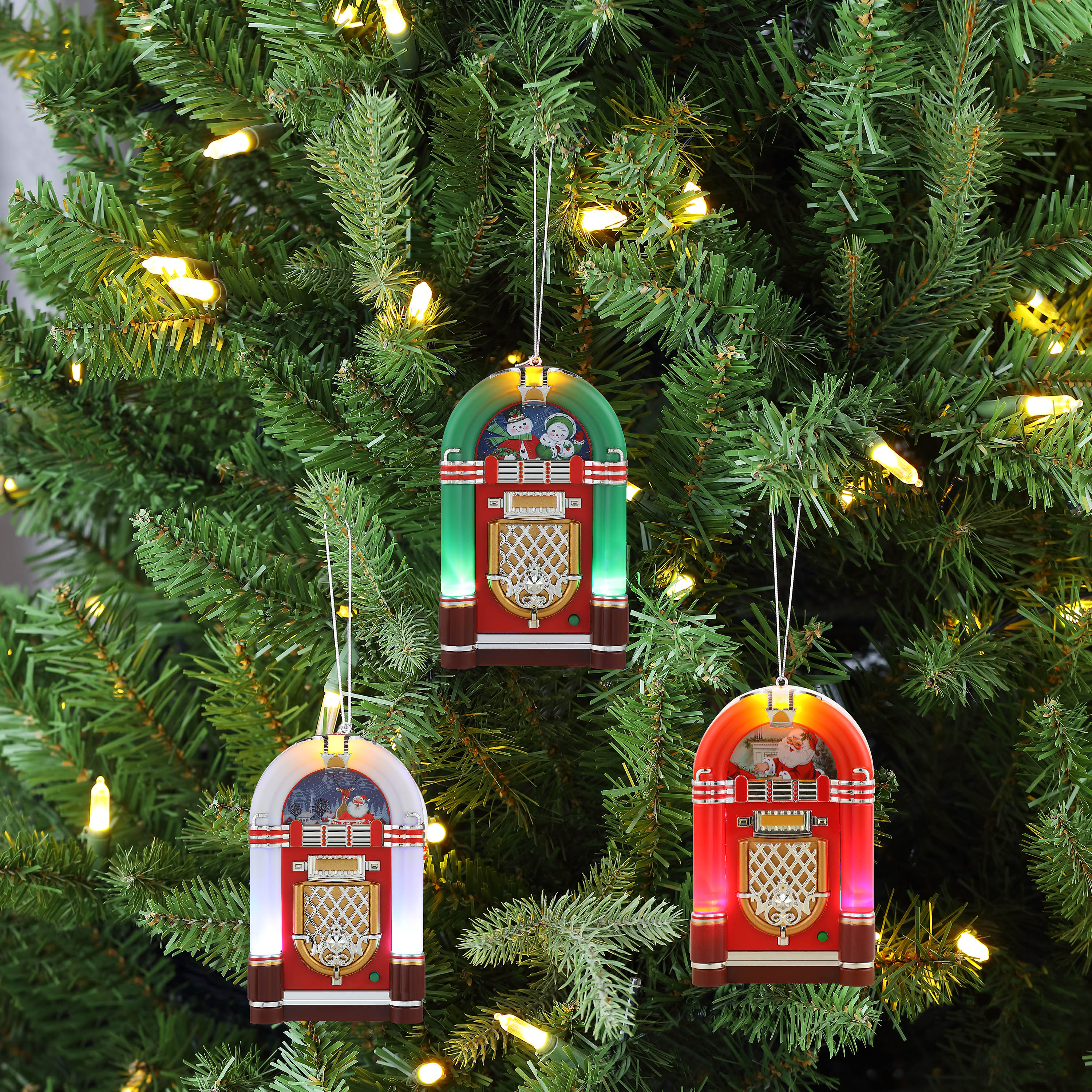 Vintage Musical Mini Jukebox Ornament Assortment - Set of 3 - Mr. Christmas