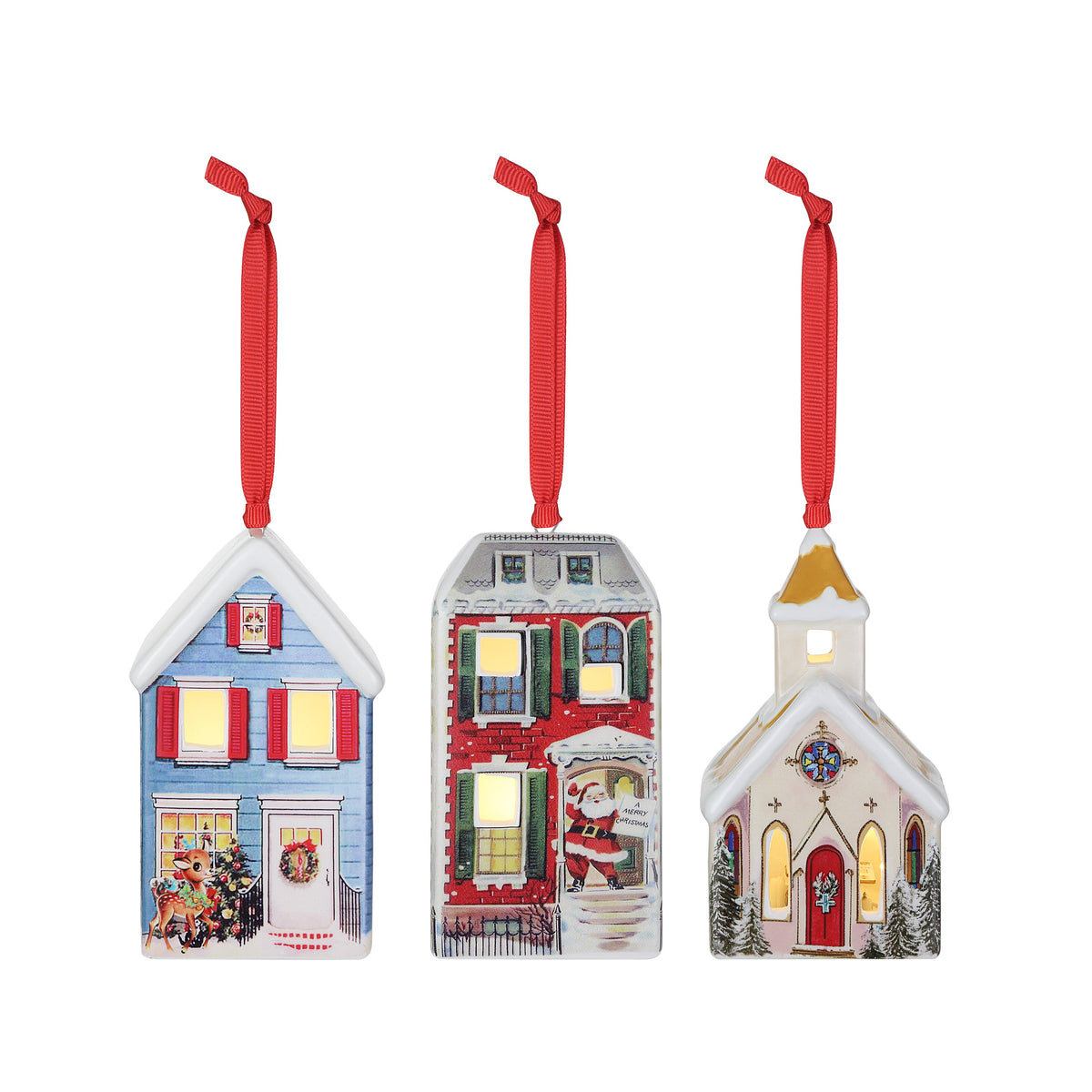 Vintage Village Ornaments Assortment - Set of 3 - Mr. Christmas