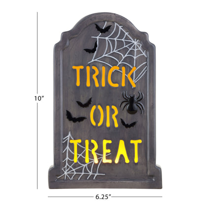 10" Ceramic LED Tombstone -Trick or Treat - Mr. Christmas