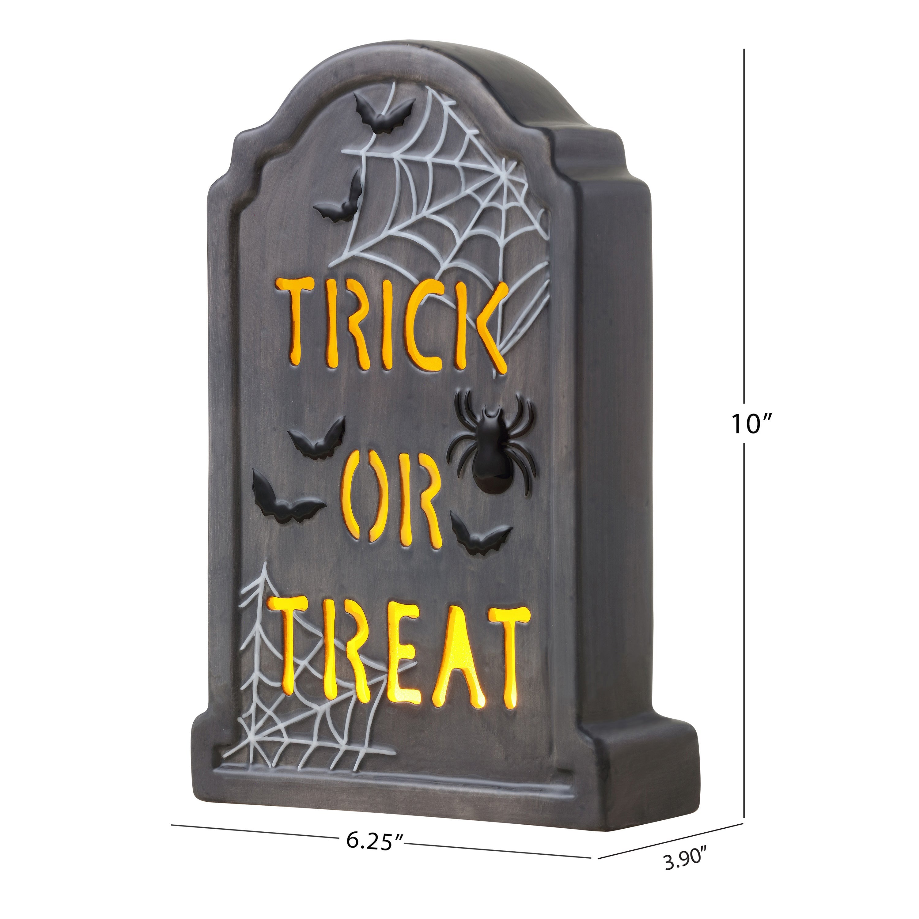 10" Ceramic LED Tombstone -Trick or Treat - Mr. Christmas