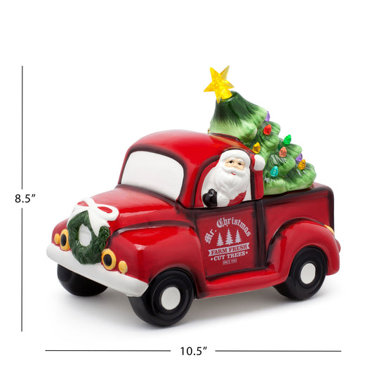 10.5" Nostalgic Ceramic Lit Truck Cookie Jar - Mr. Christmas