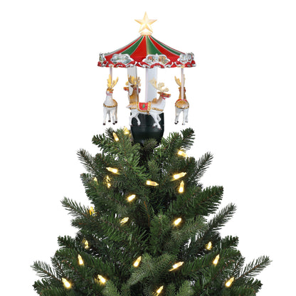 11" Animated Carousel Tree Topper