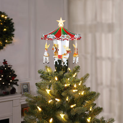 11" Animated Carousel Tree Topper