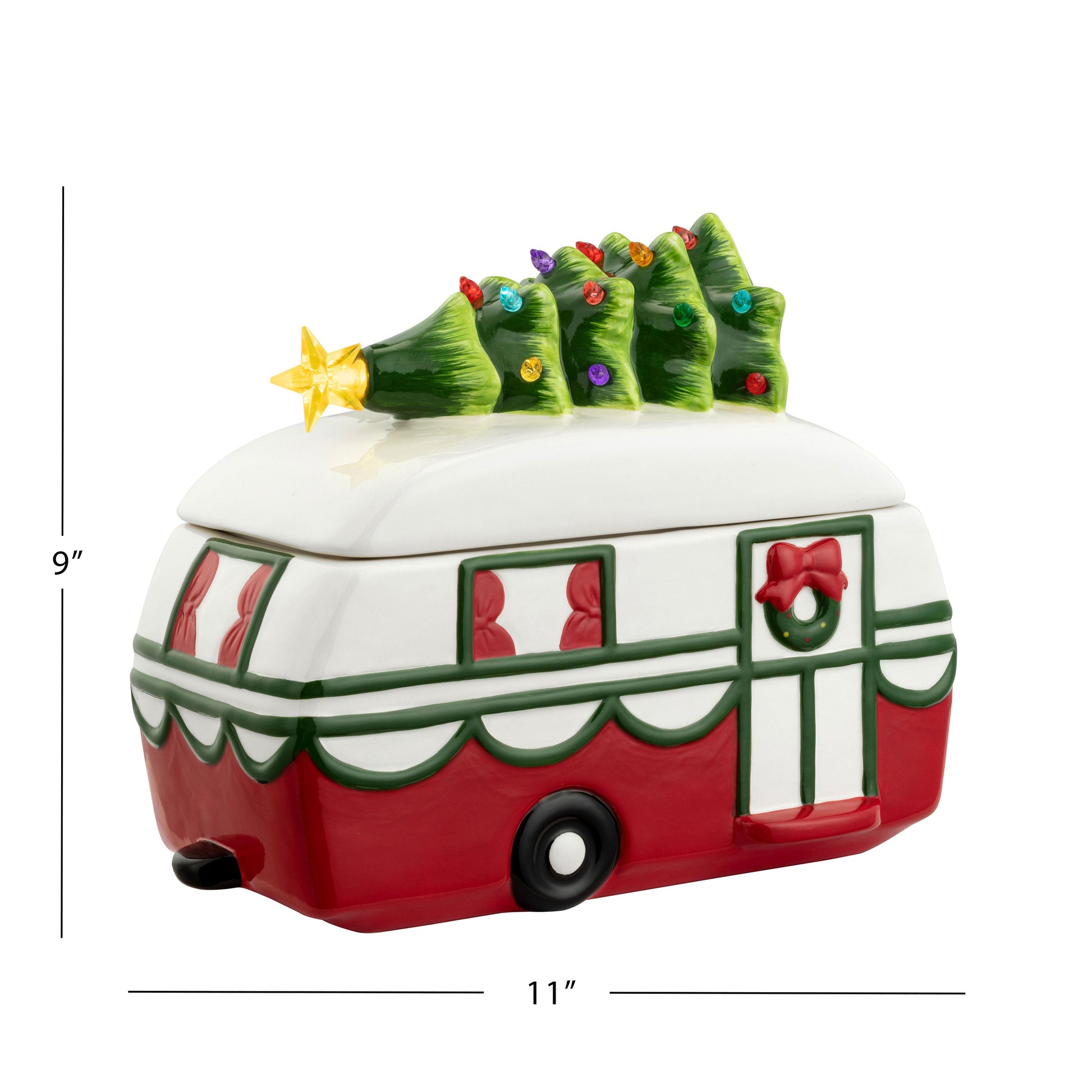 11" Nostalgic Ceramic Lit Camper Cookie Jar - Mr. Christmas